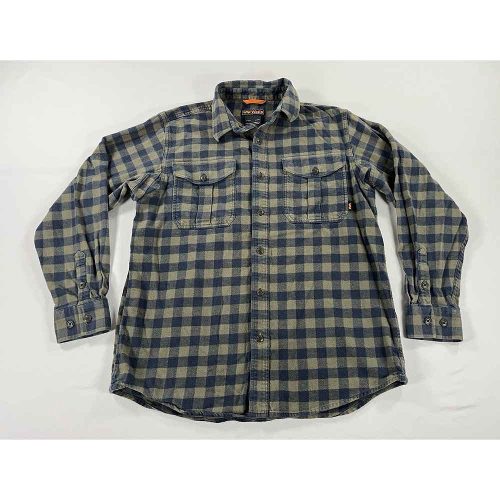 Walls Heavyweight Brushed Flannel Shirt Mens Large L Plaid Outdoor Workwear